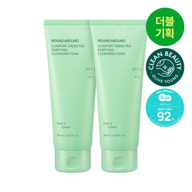 라운드어라운드 컴포트 그린티 약산성 클렌징 뽀득 폼 150mL