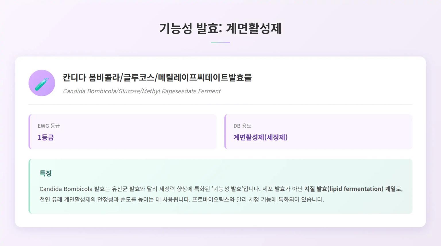 기능성 발효: 계면활성제