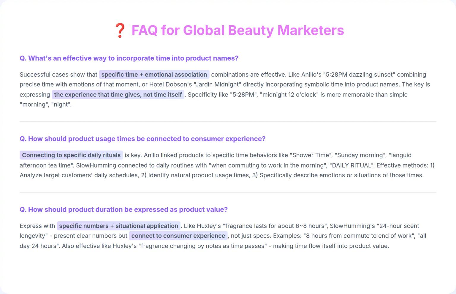 FAQ for Global Beauty Marketers