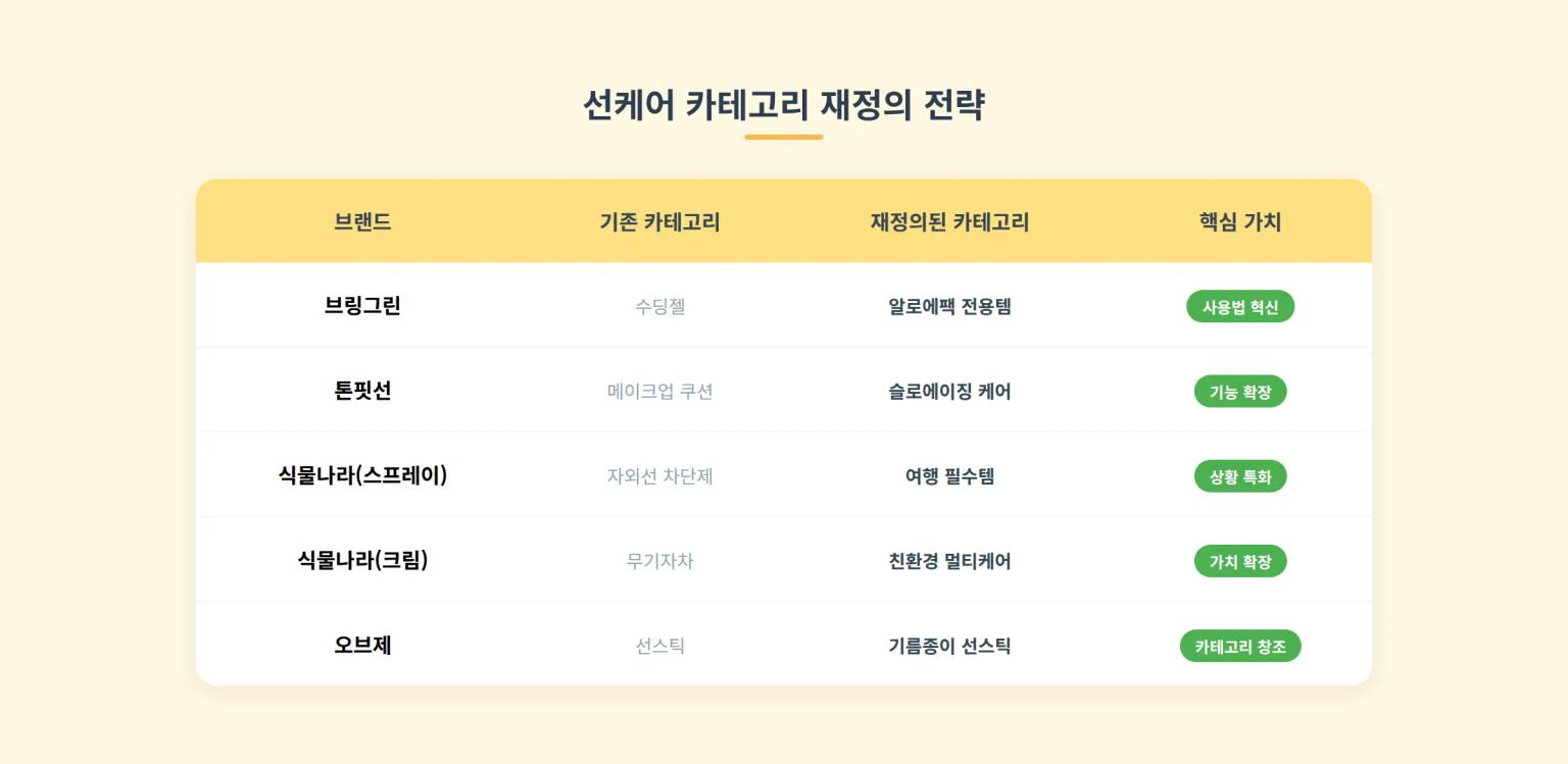 선케어 카테고리 재정의 전략