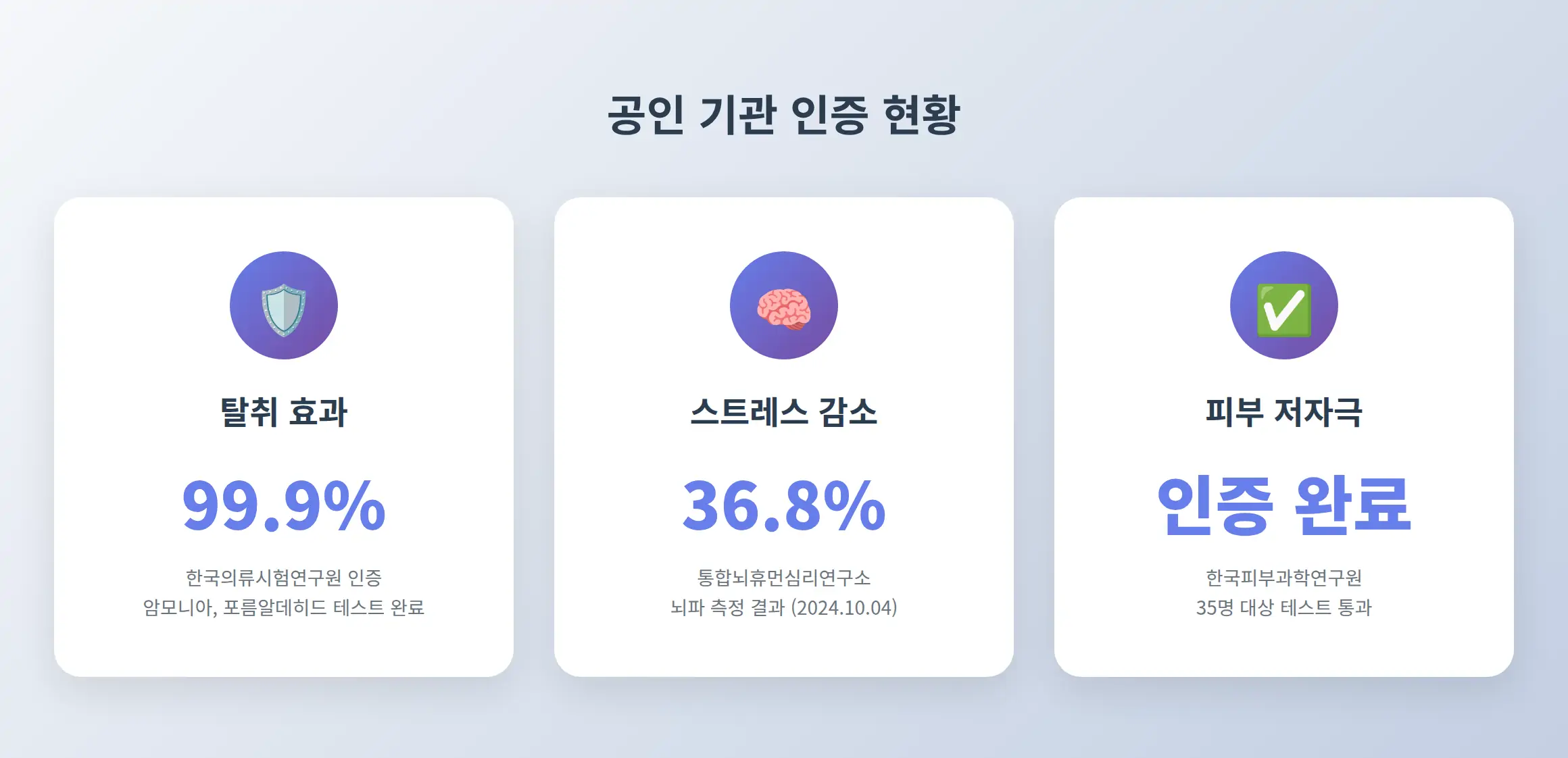공인 기관 인증 현황